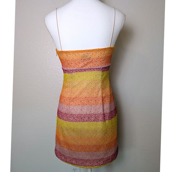Show Me Your Mumu Clarissa Fiesta Sunset Stripe Mini Dress Women Size XS Hoco - Picture 2 of 15